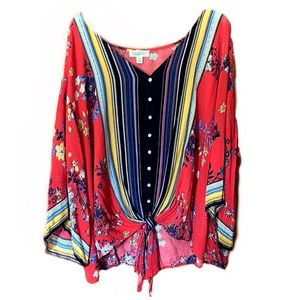 Floral Cropped Tie Top